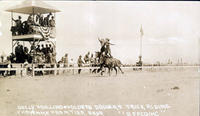 Dolly Mullins and Mildred Douglas trick riding Cheyenne Frontier Days