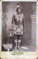 Kansas Potawatomi man in beaded clothing