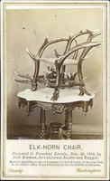 Elk-horn chair, presented to President Lincoln, Nov. 26 by Seth Kinman, the California hunter and trapper