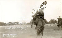 Worlds champion lady bucking horserider Fannie Sperry Steele, Miles City Round up 1914