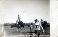 "Spot" Being Ridden by "Red Jones" War Bonnet Round Up 1913 #41