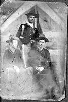 Three Indian Wars era soldiers in front of tent