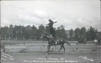 Fancy riding by Tillie Baldwin champion lady buckaroo