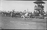Henry Fitzgerald riding a steer, Cheyenne Wyo., 1911