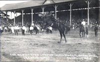 Red McGullough Leaving "Winnimucca," Pendleton Round-Up, 1922