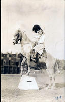 Bonnie McCarroll sitting atop horse