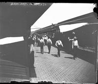 Train depot, Frank Les Jardot, W.J. McDonald (agent), & Freddie Lumer