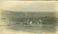 [Aerial view of Southern Ute agency buildings and school]