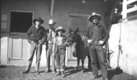 Two of Cowboys that stayed over night at Ranch with cown mule. Turk Greenough & Curly Benson