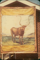 [Photograph of Banner with Picture of Bobby the Educated Steer