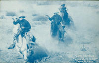 Lane Chandler with posse in a running fight with gunmen