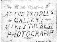 H. M. Wantland At the People's Gallery Makes the Best Photographs [Wantland Advertisement]