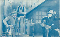 Hoot Gibson traps the gunmen in their cabin
