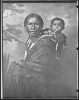 [Kickapoo woman with child studio portrait]
