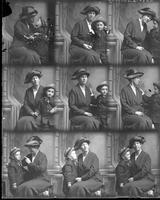 [Carte de Visite multiple portraits of Families. Mother & Son]