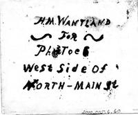 H. M. Wantland for Photoes [sic] West side of North Main St. [Wantland Advertisement]