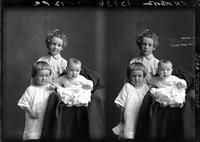 [Double portrait of young Boy, a young Girl, and an Infant]