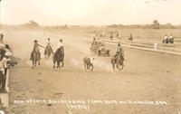 Dan Offett Bulldogging from Auto, Hutchinson, Kan.