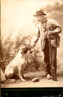 [Grouse hunter with dog]
