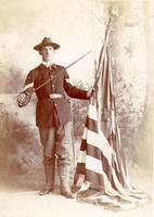 [Soldier with sword and flag]