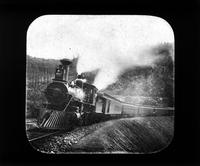 [Single portrait of a moving railroad train]