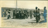 [Southern Ute Indians in procession, possibly the Bear Dance]