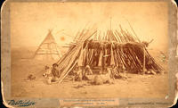 Indian Squaws, Papoose and Dog at Wigwam, Umatilla Reservation