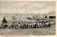 Waiting for inoculation against typhoid, Camp Donipahn, Okla.