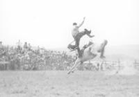 [Cowboy Leaving a Saddle Bronc]