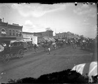 Main Street Stillwater, 1898. Recruiting for war with Spain