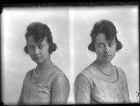 Double portrait of a young Female, Mabel Foster, sitting