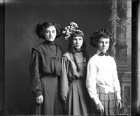 [Carte de Visite single portrait of three young Girls standing]