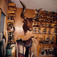 [Monte Reger's Trophy Room with Bobby's Head on Wall]