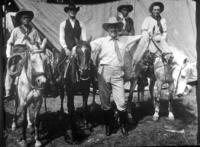101 Ranch at Meriden, Cowboys with Jess Willard.  L to R; Scotty-Hank-Jess Willard-Amos & Clayton