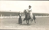Florence La Due, World's Champion Lady Fancy Roper, Making a Fancy Catch, Winnipeg Stampede 1913