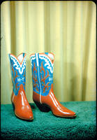 [Red, white and blue boots with "H-Y"]