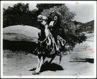 Duncan Renaldo as television's "Cisco Kid" riding the beautiful Diablo