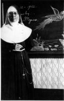 Sister Olivia at blackboard