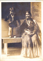Kayenta [Navajo woman and boy at Warren Trading Post in Kayenta, Arizona]