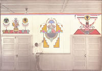 Jack Hokeah painting mural at Santa Fe Indian School
