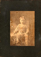 [Rebecca McAlester baby portrait in buckskin outfit]
