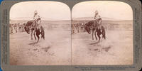 The "strenuous" life of the cowboy - Breaking a Bucking Bronco, Wyoming, U.S.A.