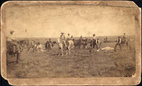 Last round-up for yearlings of the Cherokee Strip, 1888, Joe Miller on left, Feagius