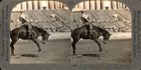 Left-handed Rider Rakes One Through a Rolling Plunge - A Century of Progress Rodeo