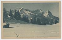 Blick vom Gschwandnerbauer auf Alpspitze u. Zugspitze