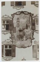 [Wall painting of stage coach with German town]