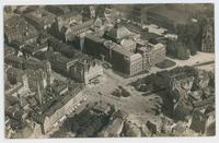 [Aerial view of unidentified German city center]