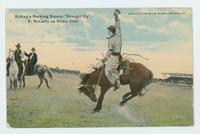 Riding a bucking bronco "Straight Up", E. McCarty on Silver City