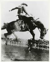 Turk Greenough on Hat Rack Calgary Stampede 1940