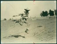 Sam Garrett winner of roping contest six times, Livermore, California Rodeo